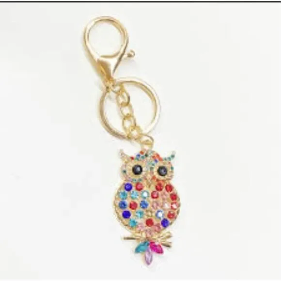 Multicolored Owl Keychain