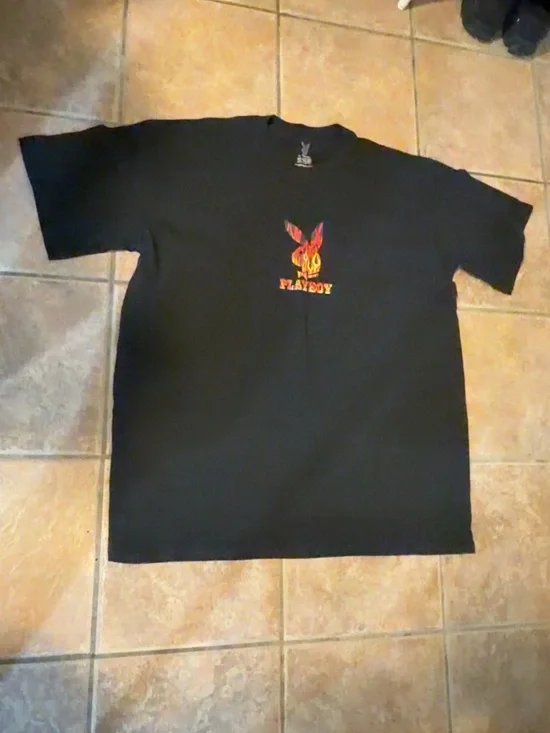 PLAYBOY Men’s Black Graphic Logo Tee
