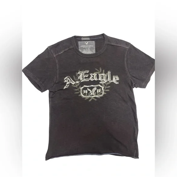 Vintage Y2K‎ Affliction Inspired American Eagle Brown Large T-Shirt Vintage Fit