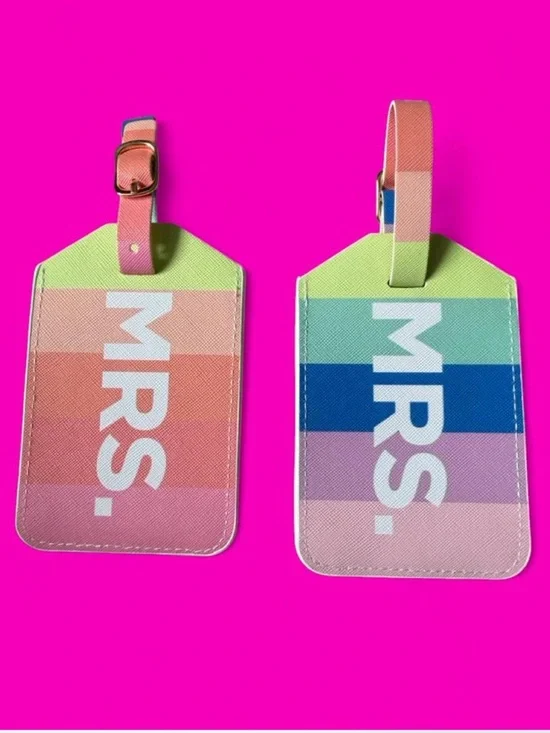 Multi-Colored MRS & MRS Luggage Tag Set