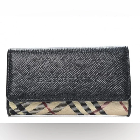 Burberry BURBERRY  Nova Check 4 Key Holder Case Black and Beige EUC