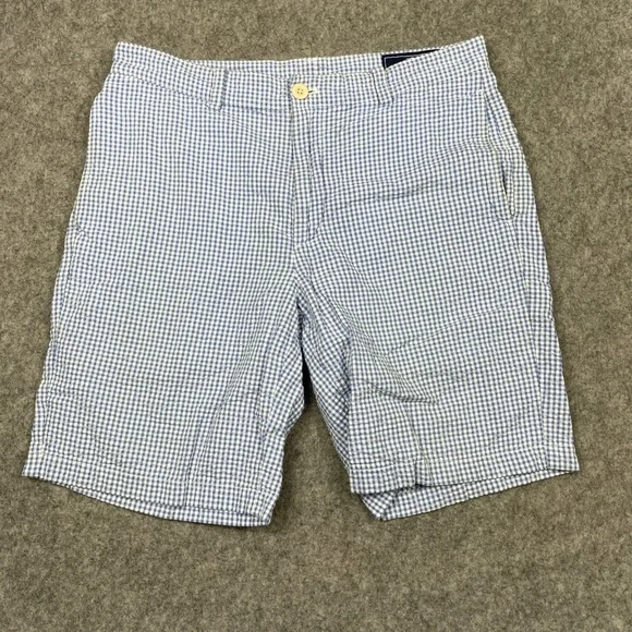 Vineyard Vines Seersucker Shorts 32 Blue Gingham Plaid‎ 9