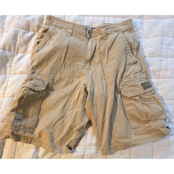 VTG Y2K Aeropostale Heavyweight Cargo Shorts Skater Paratrooper‎ Mens 29 Tan
