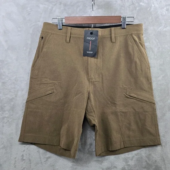 NWT‎ Proof Size 33 Equator Short Brown Performance Cargo Tech Utility Shorts