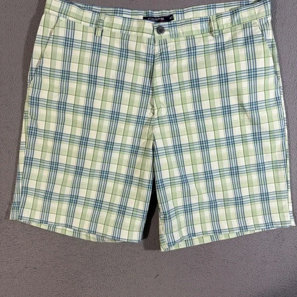 Chaps Golf Men's Size 40 Plaid Shorts Green Blue Golf Casual‎ Outdoor