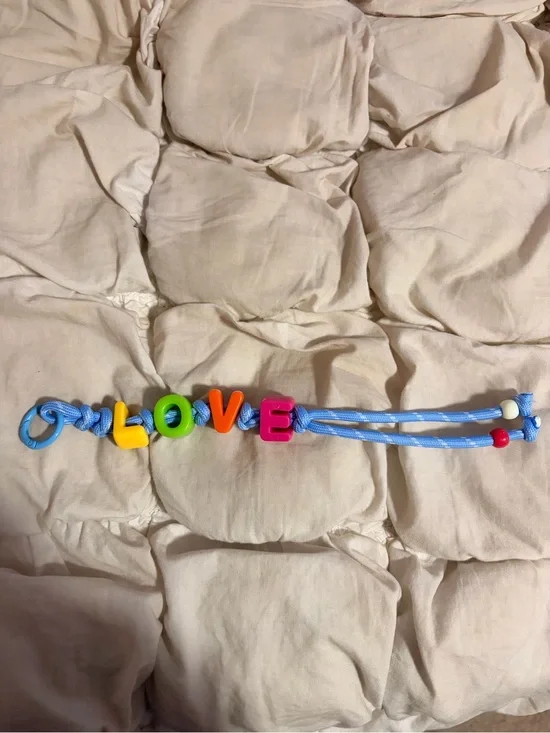 Colorful LOVE Letter Cord Keychain Playful Y2K Aesthetic Accessory