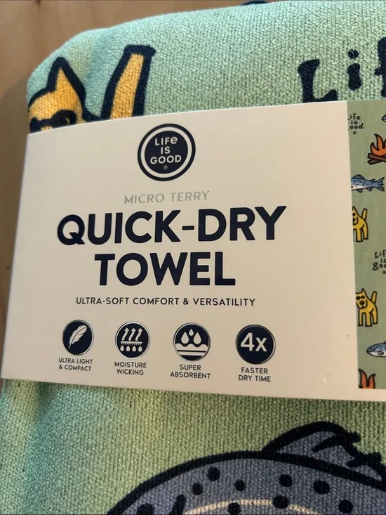 Life is Good Men’s Quick-Dry Micro Terry Towel - Mint Green