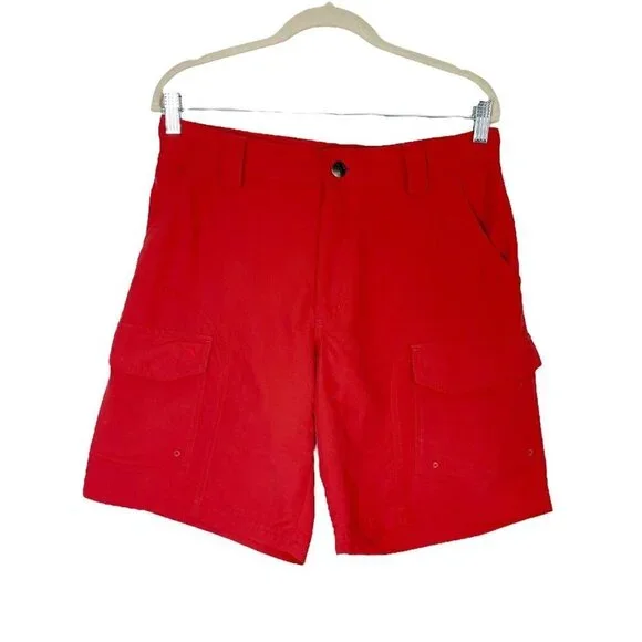 Reel Legends Hybrid Shorts Mens‎ Size 32 Red Orange Casual