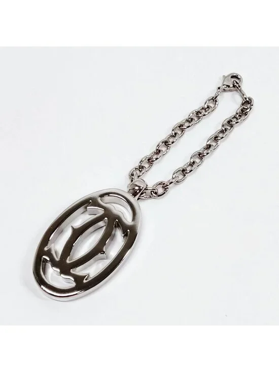 $695 Authentic CARTIER Unisex Silver Keychain