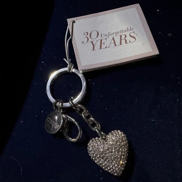 Chico's Silver Heart Charm Key Holder