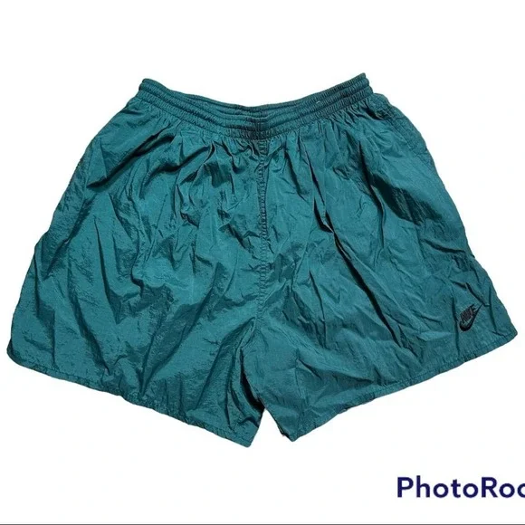 Vintage 90s Nike Nylon‎ Spellout Shorts Colorblock