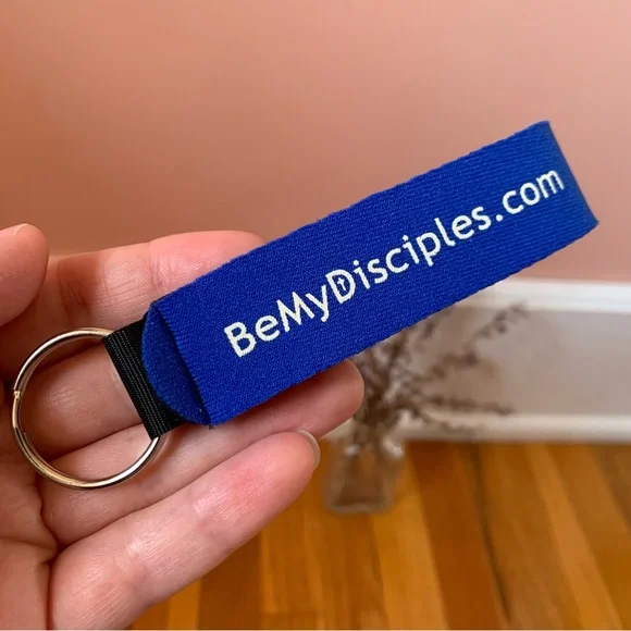 Neoprene Keychain Cobalt Blue Christian Be My Disciples