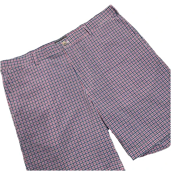 Peter Millar Sz 40 PINK/BLUE/WHITE Plaid Crown Sport SEERSUCKER Shorts EXCELLENT