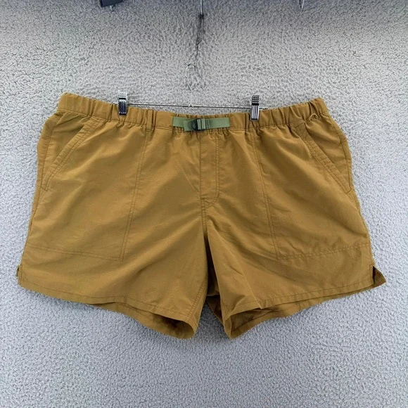 REI Co-op Mens XXLarge Brown Ripstop Hiking Shorts Webbing Belt 5.5 Inch Inseam