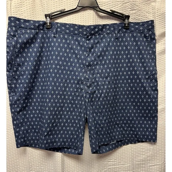 JF‎ J. Ferrar Men's Casual Flatfront shorts SZ 40 Navy White Diamond 100% cotton