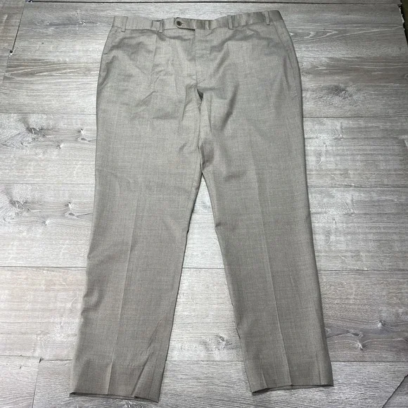 Peter‎ Millar Pants Mens 42R Beige Wool Blend Dress Slacks Flat Front Canada