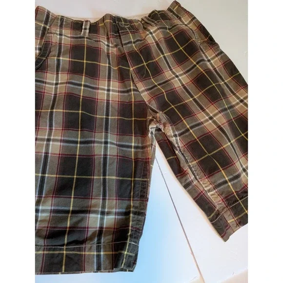 Old Navy Skate Shorts Mens 33 Brown Plaid Classic