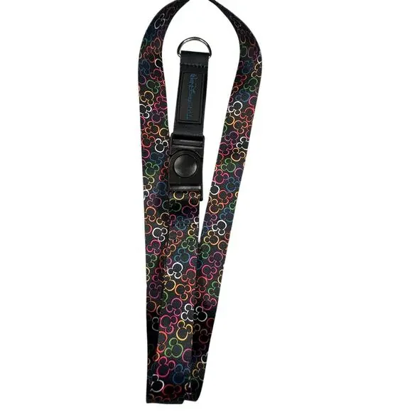 Walt Disney World Lanyard Rainbow Mickey Mouse Nylon