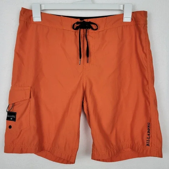 Vintage Billabong Board Shorts Mens 36‎ Burnt Orange Surf Swim Cargo Pockets