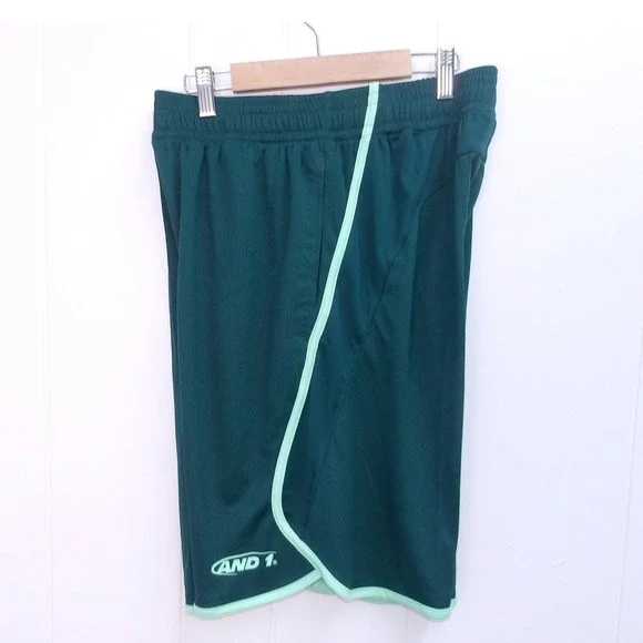 AND 1 Men's Green Basketball Shorts‎ Athletic Training Gym Workout Sz S /#9204