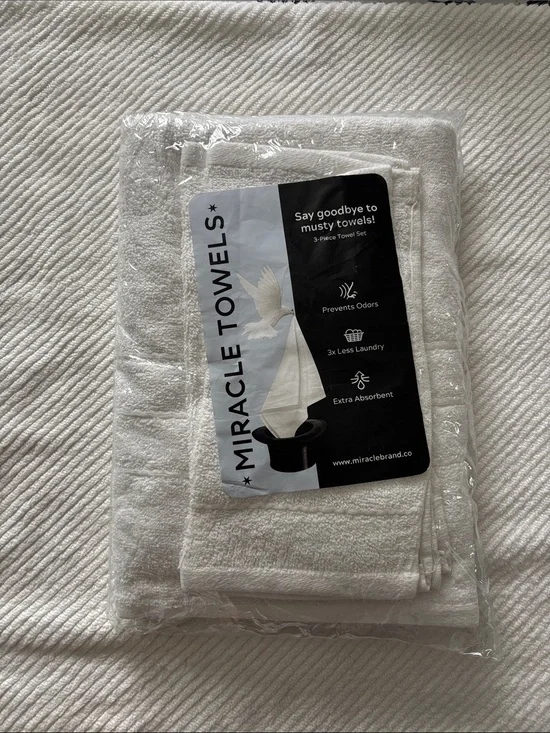 Miracle White 3-Piece Bath Towel Set
