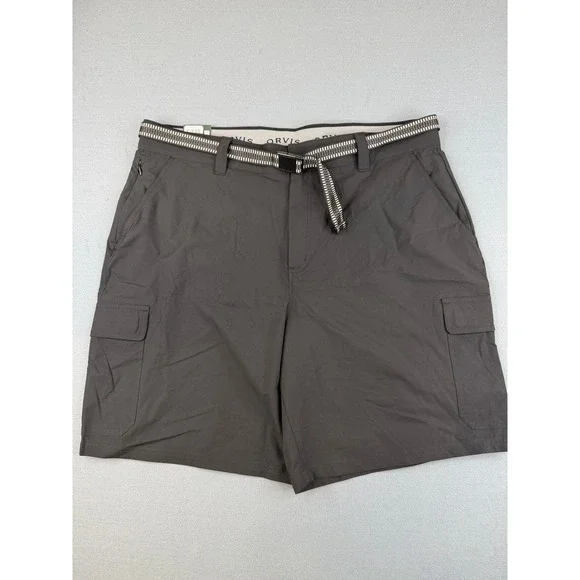Orvis Cargo‎ Shorts Mens 40 Black 4-Way Stretch Adjustable Belt Outdoor Hiking