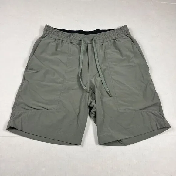 Lululemon Mens Bowline 8” Performance Shorts Green Utility Casual Lightweight M