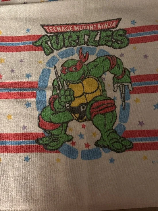 Teenage Mutant Ninja Turtles Graphic Bath Towel Vintage 1980’s
