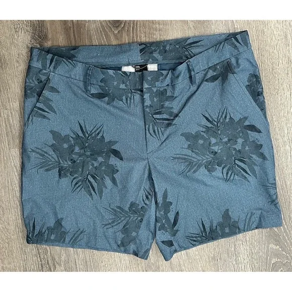 All In Motion Shorts Mens‎ 40 Blue Tropical Lightweight Casual Stretch Shorts