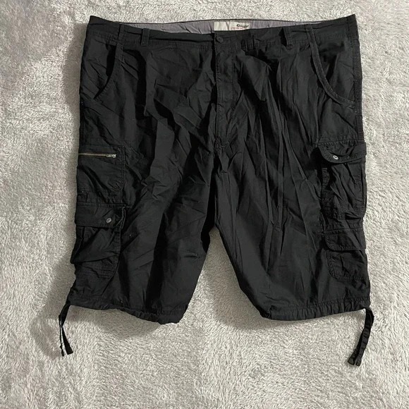 Plugg Cargo‎ Shorts Mens 52 Black Pockets Bermuda Outdoor Leisure Grunge Stretch