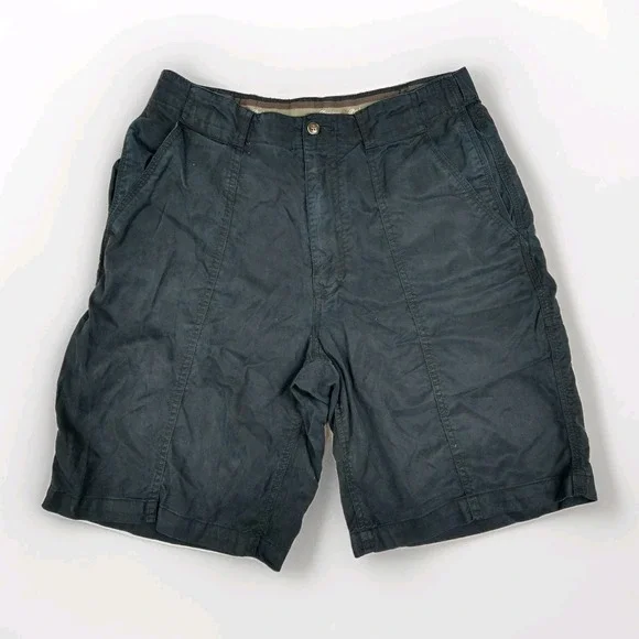 Tommy Bahama Shorts Mens 32 Weathered Black Cargo‎ Adjustable Stretch Waist