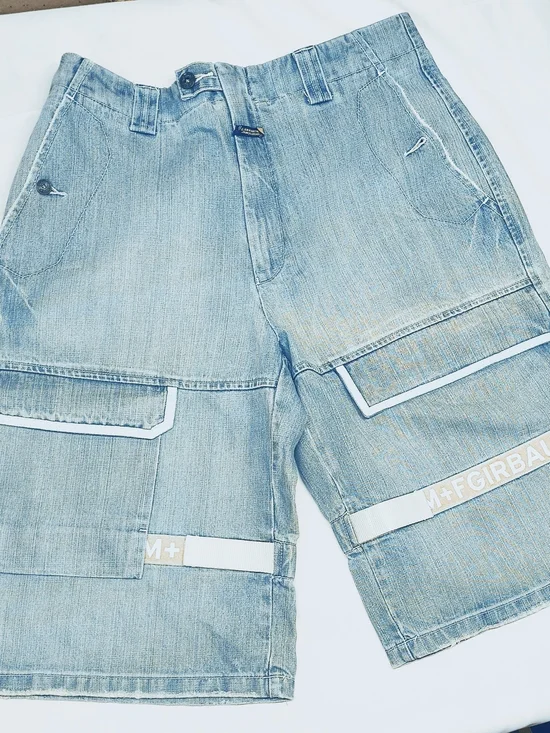Vintage Rare Marithe Francois Girbaud Men's Denim Shuttle Tape Shorts Size 36
