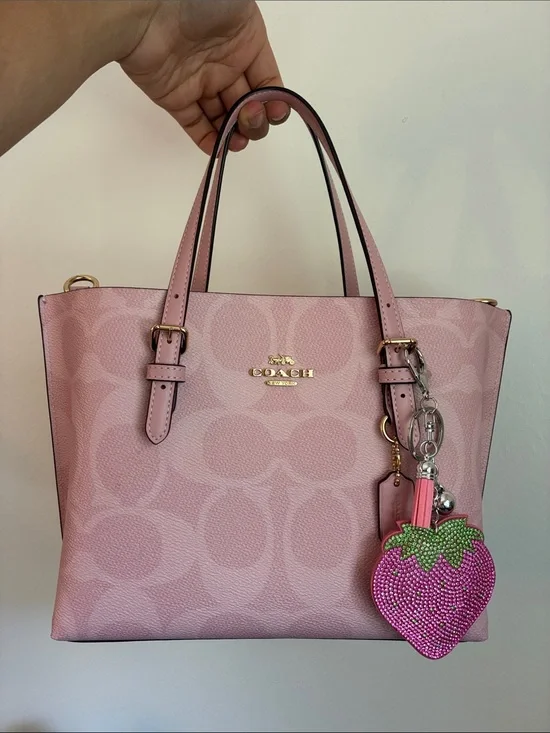 2/$20🎀 Pink & Green Strawberry Crystal Keychain Charm