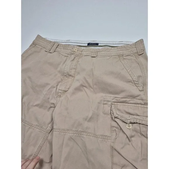 Polo Ralph Lauren Cargo Shorts Mens 40 Beige Canvas 10