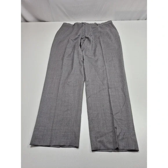 Peter Millar Dress Pants Mens 38x31 Gray Virgin Wool Stretch Flat Front FLAW