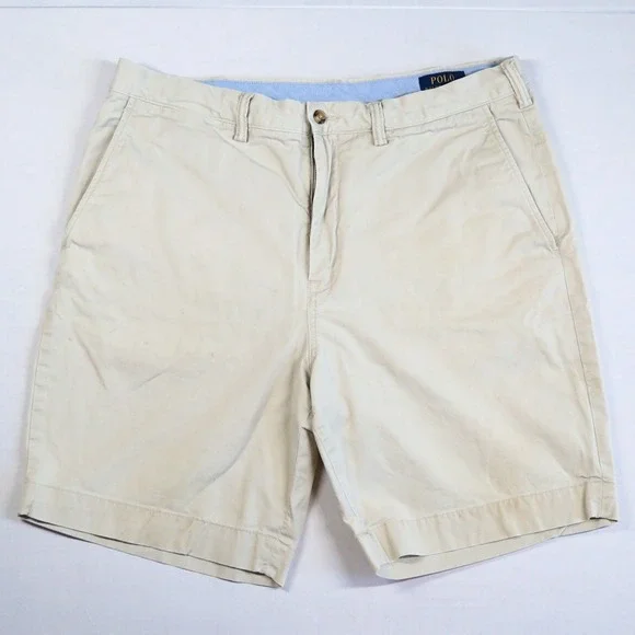 Polo Ralph Lauren Chino Shorts Mens‎ 36 Khaki Beige Stretch Classic Fit Cotton