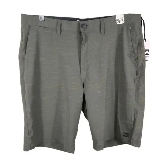 Billabong‎ Crossfire 9585709 Men's Size 38 Green Mid Hybrid Beach Walking Shorts
