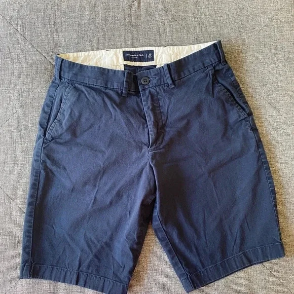 Abercrombie‎ & Fitch Stretch Navy Blue Chino Shorts size 29