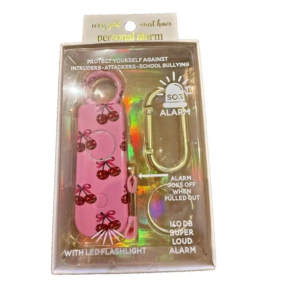 Personal Alarm Keychain with LED Flashlight SOS Alarm Cherry Simply‎ Southern