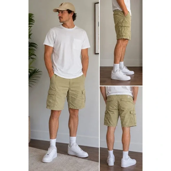 Carhartt Mens Relaxed Fit Cargo Shorts Khaki Tan Canvas Workwear 42 utility