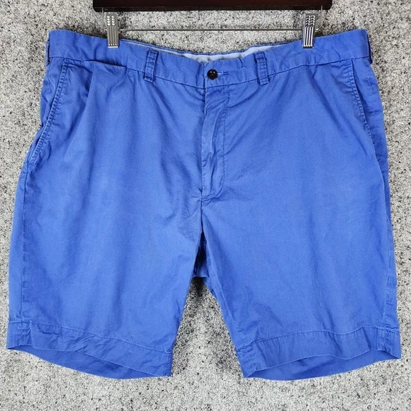 Polo Ralph Lauren Chino Shorts Mens 42 Classic Fit Pima Cotton Blue Excellent