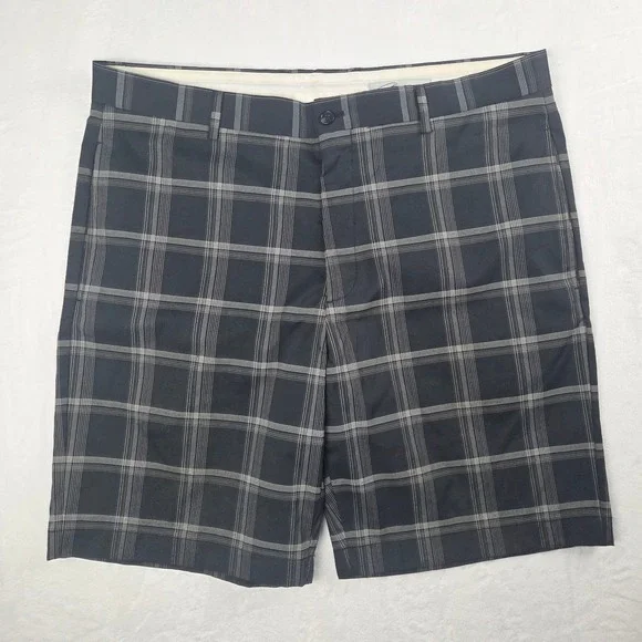 Greg Norman Shorts Men 36 Blue Performance Golf Flat Front Excellent