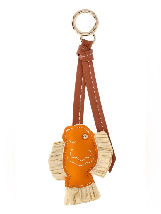 NWT Orange Fish Tassel Bag Charm Keyring
