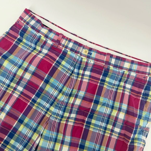 Polo Golf Ralph Lauren‎ Shorts Mens 36 Multi Color Plaid Linus Fit Cotton Madras