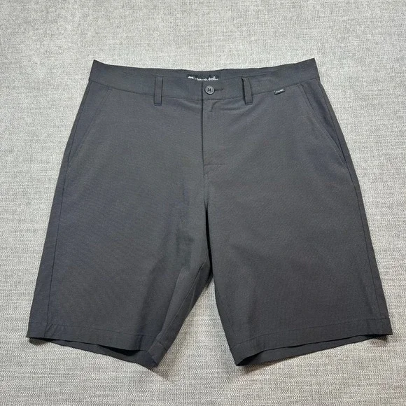 TravisMathew Shorts Mens 34 Black Performance Golf Stretch Chino