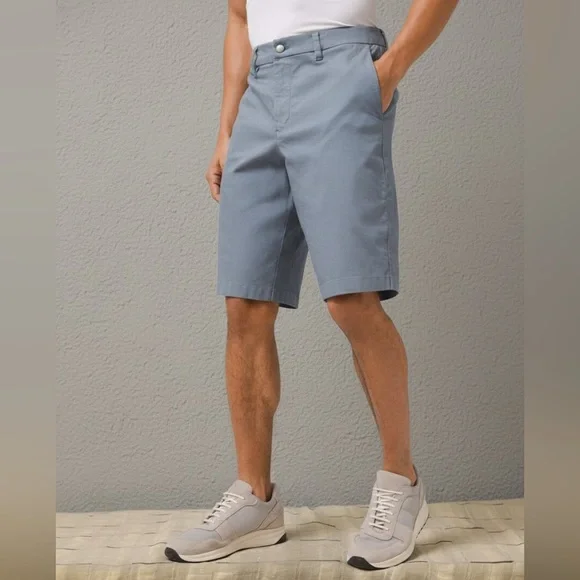 Lululemon Commission Short Qwick Oxford 11” Relaxed Fit Light Gray/Blue M7AKAS