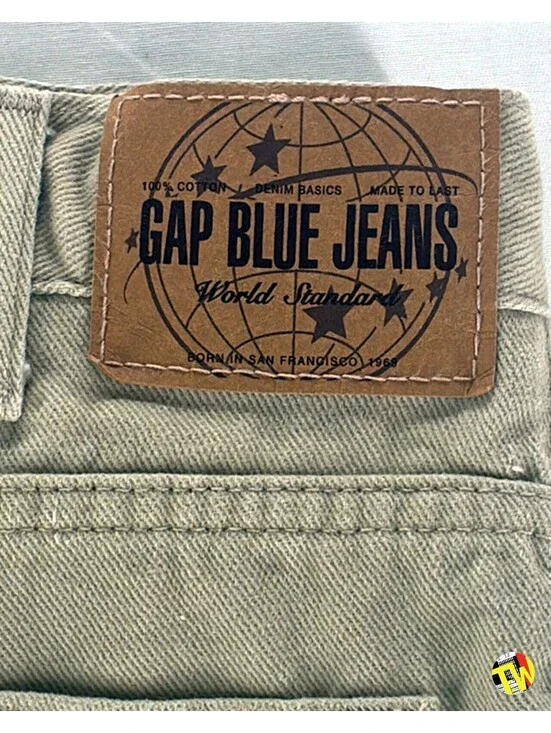Vintage 90s GAP Jean Denim Shorts Easy Fit Tan Mens Size 34