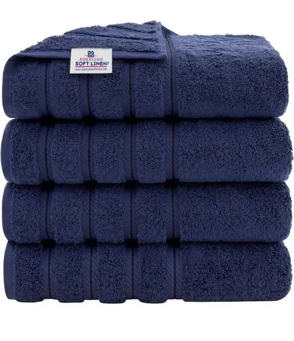 Luxury 4 Piece Bath Towel Set, 100% Cotton Turkish Bath Towels for Bathroom, ...