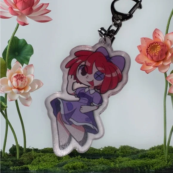 TADC‎ Ragatha Acrylic Keychain Purple Dress Red Hair Chibi Bag Charm NEW