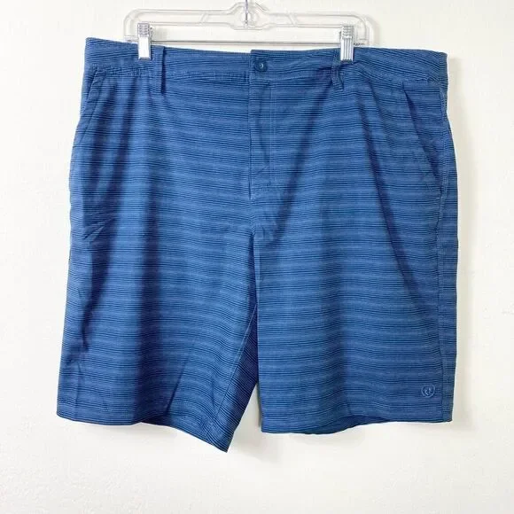 Hang Ten Men’s Navy Blue Striped Board Shorts with Pockets Size 40